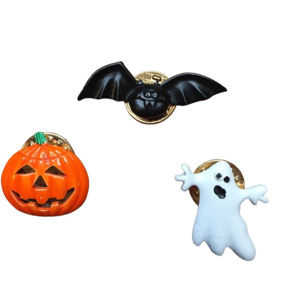 🎃🦇3 Vintage JJ Jonette Halloween Lapel Pins